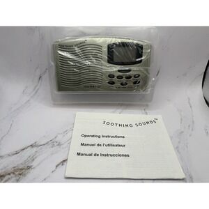 New One World Soothing Sounds Machine Travel Alarm Clock 4 Sound Options